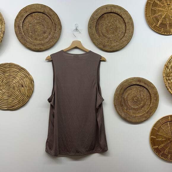 Gymshark Neutral Brown Logo Athletic Workout Tank Mens Large Spoty Activewear - Picture 2 of 5